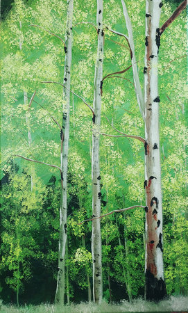 AVAILABLE $200 on a 18x30 stretched/splined canvas Spring Aspen