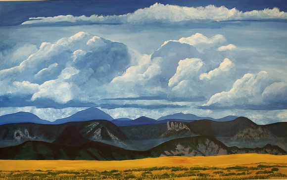 SOLD! Available as a print only. Original sold. Front Range Thunderstorm 60x96 stretched canvas